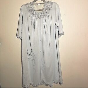 Shadow line,sizw  large powder, blue lace, trim, nightgown, vintage